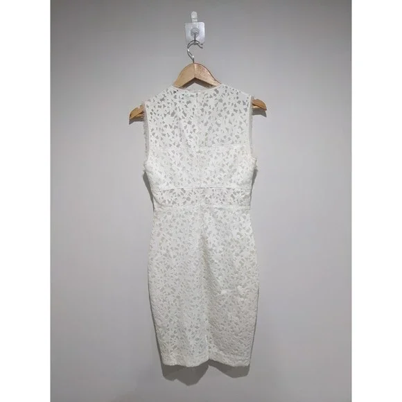 Elizabeth and James White Levine Laser Cut Dress Size 6 - Picture 2 of 8